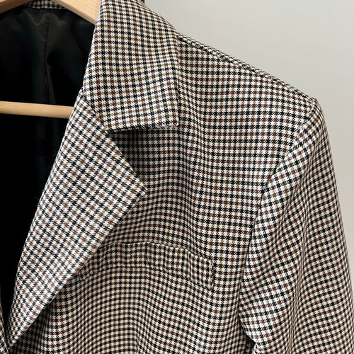 Checked brown jacket with shoulder pads like new, size S
