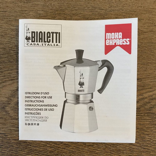 Bialetti Moka Express 2 Cup like new with box and manual