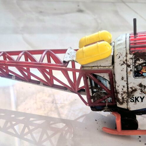 Tin Greek Sky Patrol helicopter used, 1960s