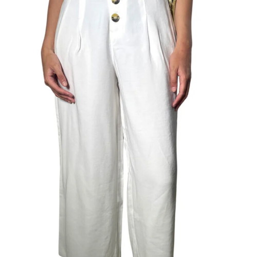 Zara wide high-waisted cream white pants new
