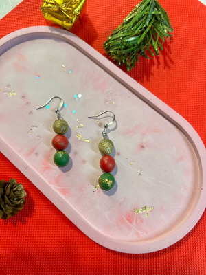 Handmade earrings new from polymer clay and steel