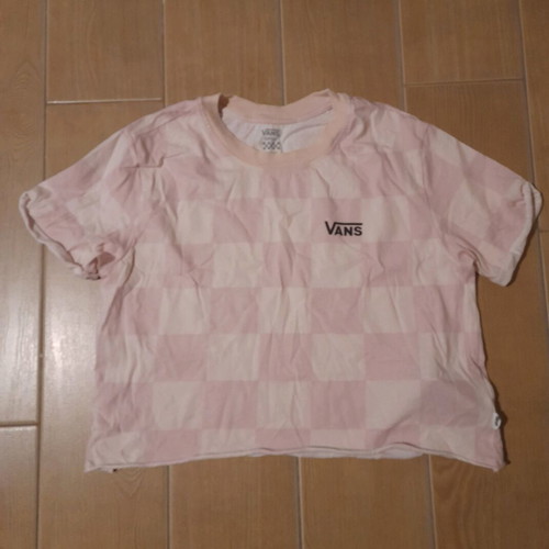 Vans crop top size S like new, white rose