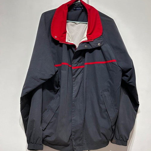Men's blue jacket with red stripe like new, size XL