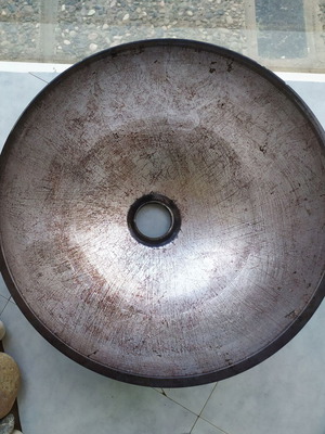 Murano style glass sink new with silver leaf accents