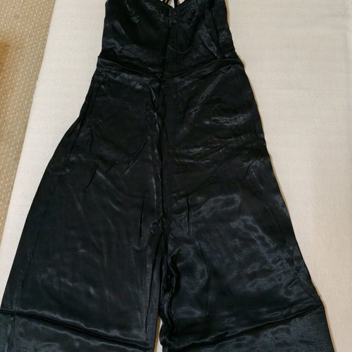 Bershka black satin one-piece jumpsuit new, size M