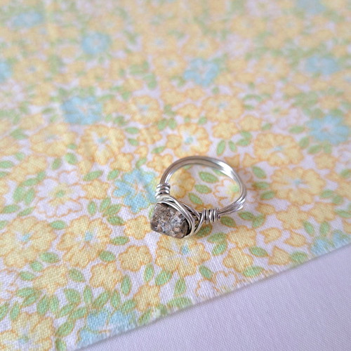 Wire ring with real stone made to order