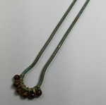 Hair Fork handmade, new, brass oxidized with semi-precious stones