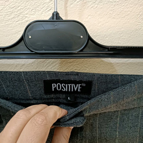 Positive Grey Pantsuit Set with Thin Stripe Like New