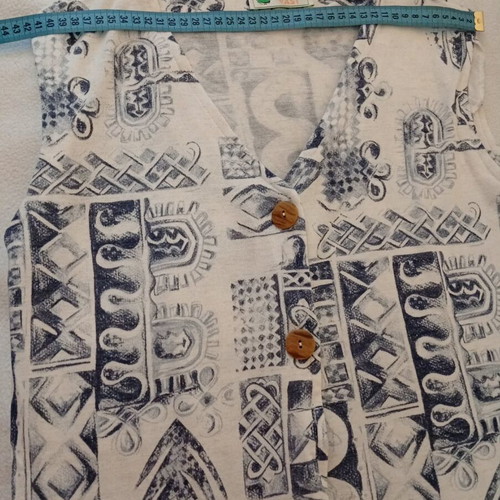 Citron Vast Summer Ethnic Vest M 38 10 Like New, Ecru Blue