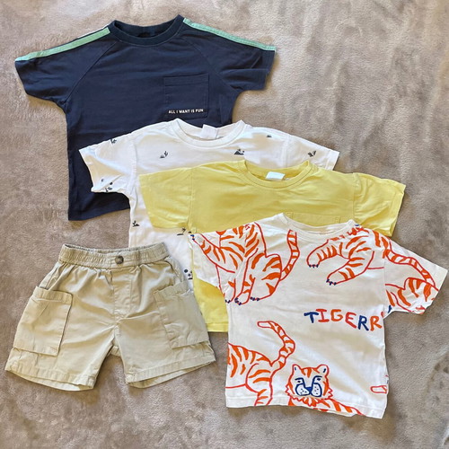 5 pcs. 1.5-2 years/92 t-shirts and shorts Zara