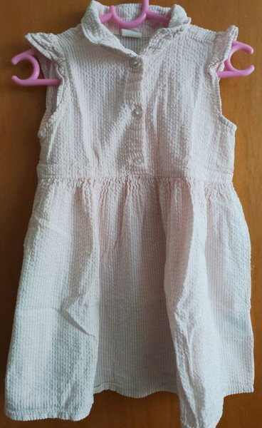 Γλυκό άσπρο/ροζ φορεματάκι με ρίγες, H&M, 92 cm
