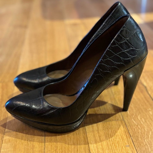 Zara black snake print 12-point heels used, size 40