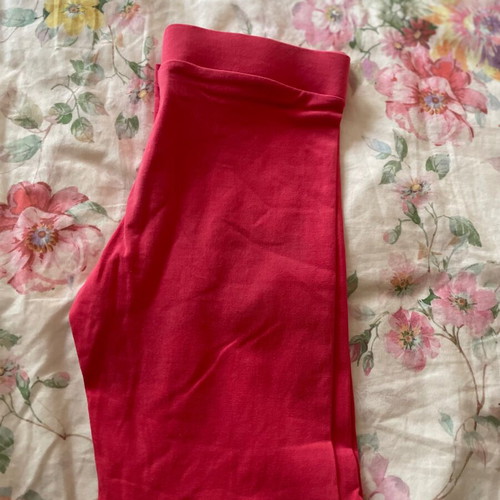 Marks & Spencer cotton crow leggings for girl 7-8 years like new, red