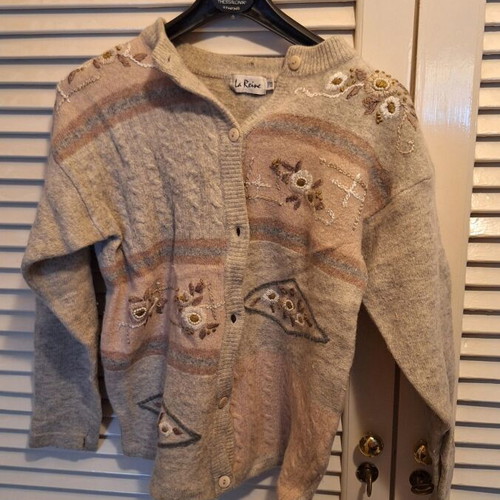 La Reine gray wool cardigan like new