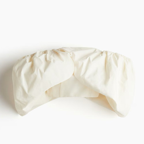 H&M Studio Collection Strapless Top with Puff Sleeve New, White