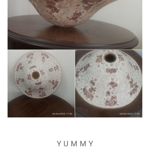 Lampshade refurbished with chalk paint and decoupage