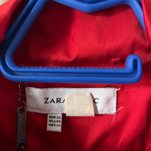 Zara trench coat used, red, size XS/S with belt