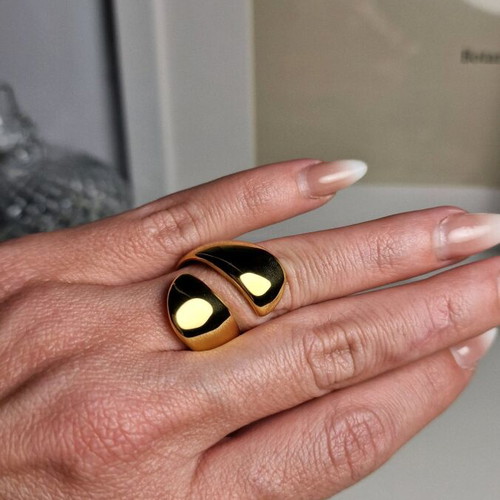 Wrap stainless steel ring 316L gold color new