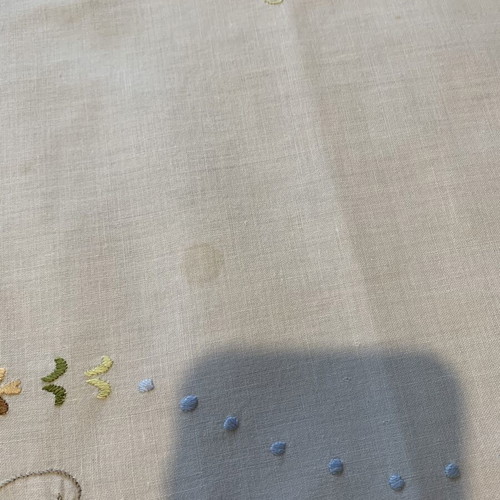 Vintage tablecloth with Richelieu cutwork embroidery 82x80cm like new