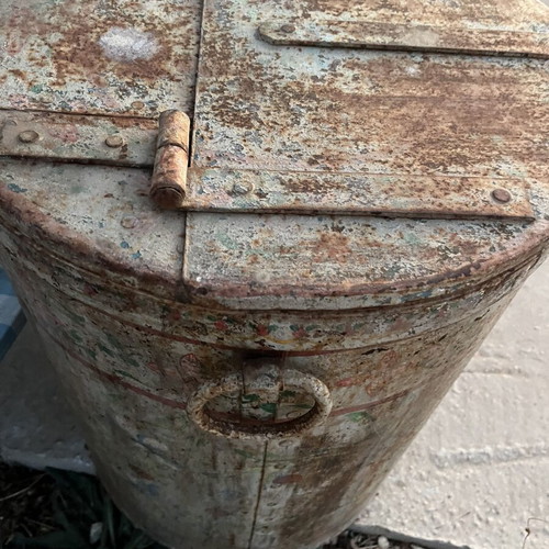 Metal canister with natural patina