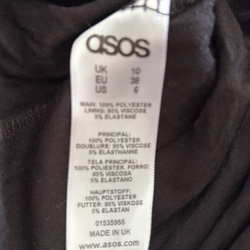 Topshop pleated dress black like new with white detail, size Large
