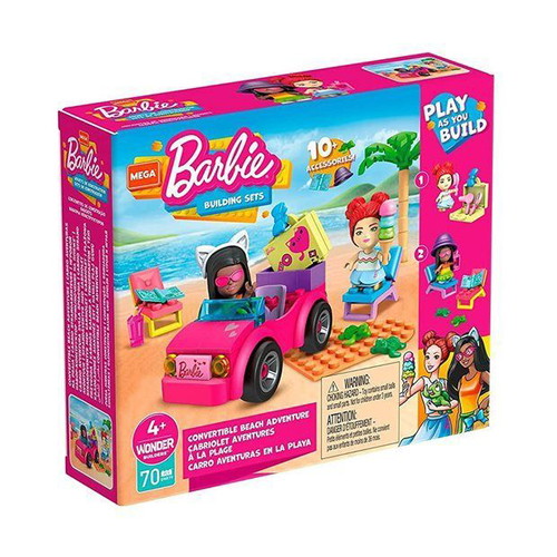 Mattel Mega Barbie Building Blocks Set Convertible Beach Adventure new