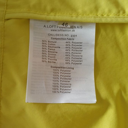 Loft Fashion yellow windproof jacket like new, size 46