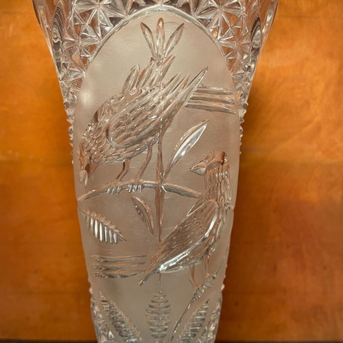 Crystal carved old vase like new