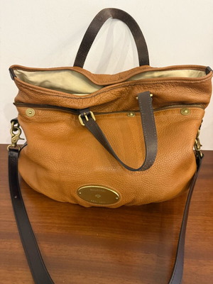 Mulberry brown leather mitzy crossbody bag