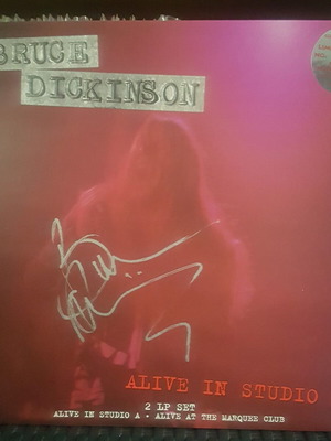 Bruce Dickinson Alive In Studio A 2LP signed, used metal vinyl 1995