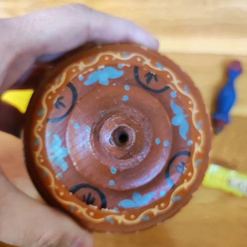 Wooden spinning top large used, handmade, heavy