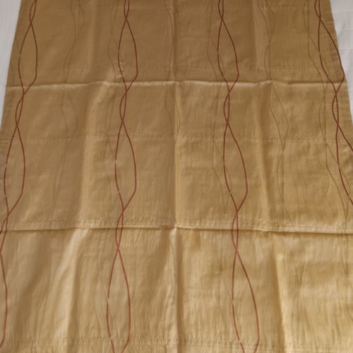 Curtain and Roman blind used, gold with ecru details