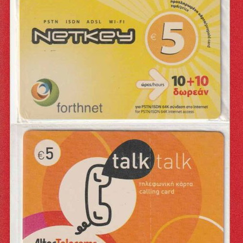 Forthnet Altec Phone and Internet Cards new, pack of 4