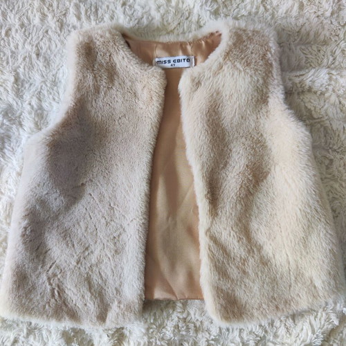 Evita vest 104 cm like new, beige