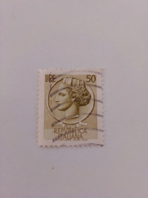 Ιταλικό γραμματόσημο μεταχειρισμένο του 1952 των 50 LIRE