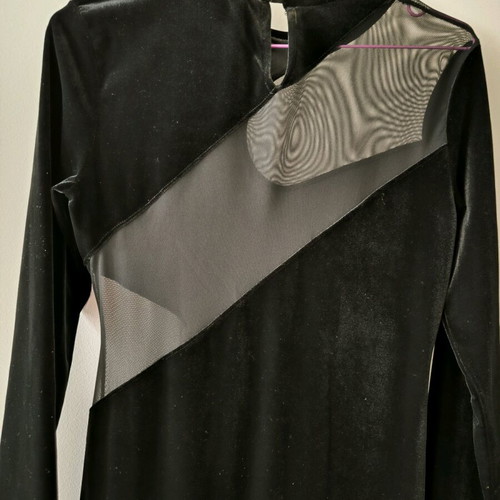 Black dress with SheX mesh panels new, long-sleeve, elastic