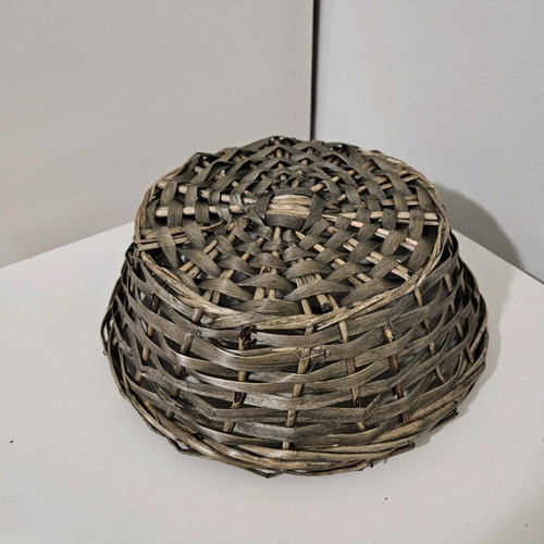Wicker basket with fabric cover used