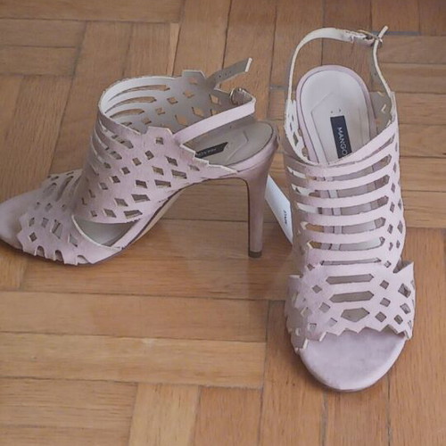 Mango Matilda high-heeled sandals new pink suede