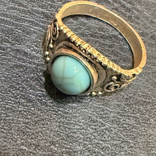 Vintage ring with stone like new, turquoise and silver
