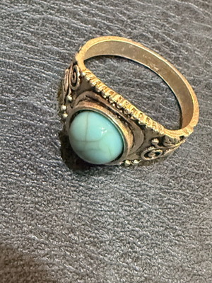 Vintage ring with stone like new, turquoise and silver