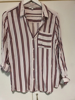 Striped shirt white light with blue and red stripes like new