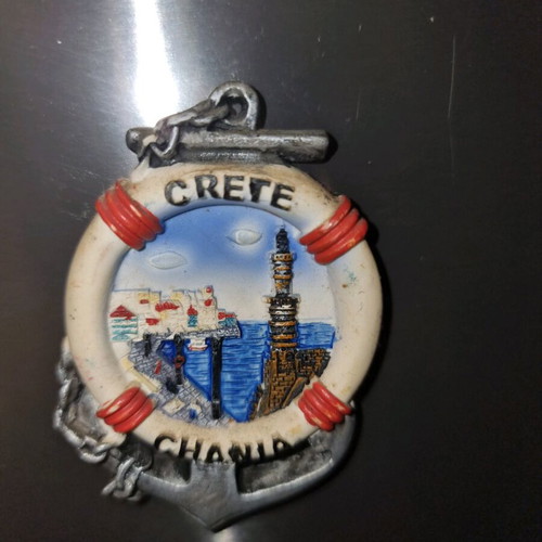 Tourist fridge magnet from Crete, like new, with Chania lighthouse