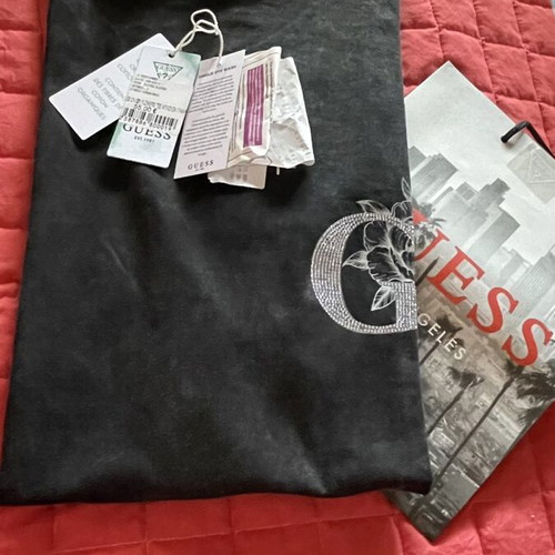 Guess plus size t-shirt new, dark gray, 100% cotton, size L