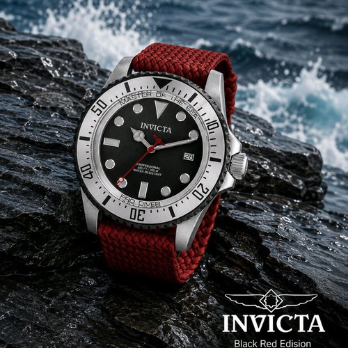 Invicta Pro Diver Automatic men's watch, black and red, 44mm, 20ATM