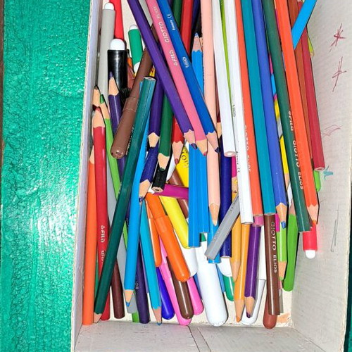 Markers and colored pencils used, pack of 45+57 pieces
