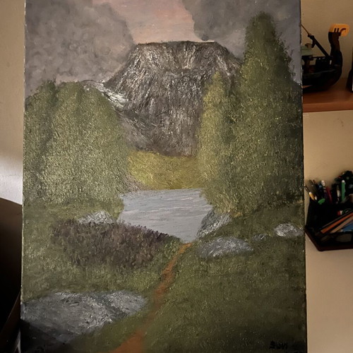 Handmade painting 80x60 cm by 15-year-old artist