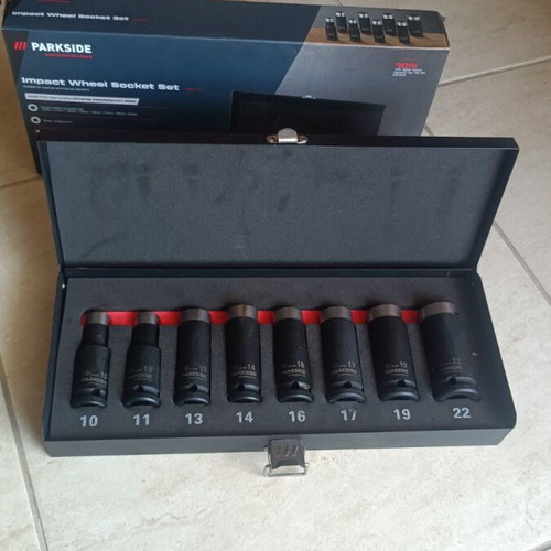 PARKSIDE Performance Impact Socket Set 1/2 inch, 8 pieces, new