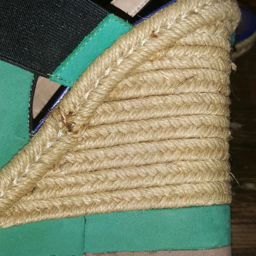 Schutz wedge sandals used, multicolor, size 38