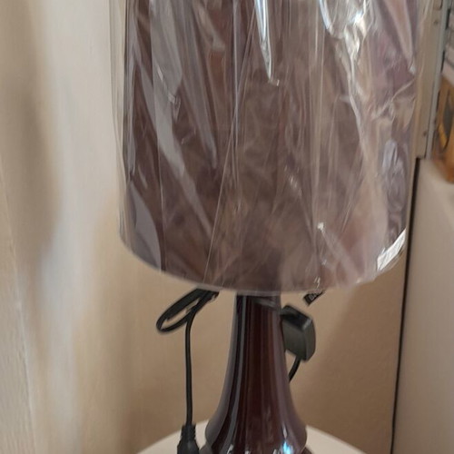 Semi-porcelain table lamp 56cm dark brown new