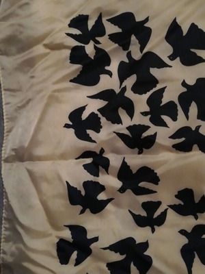 Scarf handkerchief like new, black and white 65x67